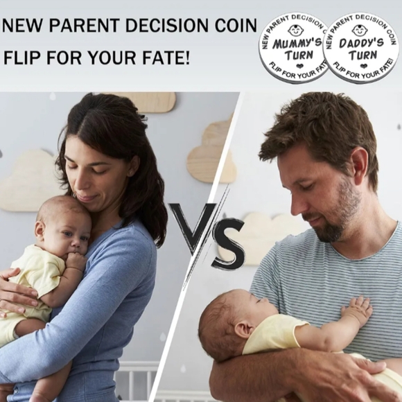New Parents Metal Decision Flipping Coin Diaper Change Chores Game Gift - Picture 4 of 9